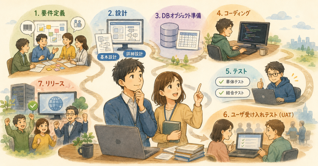 【情シス・DX必見】システム開発って何から始めるの?プロセスと現場のリアル | メーカー情シスの技術ブログ